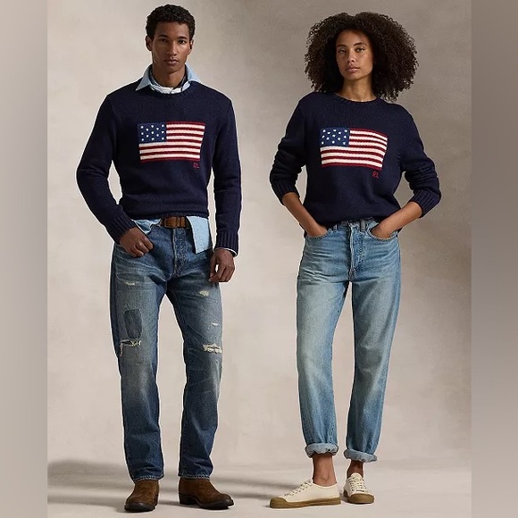 Ralph Lauren The Iconic Flag Sweater in Navy - Picture 3 of 8